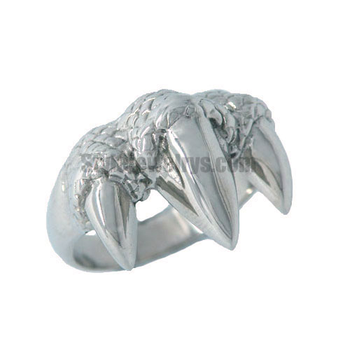Stainless steel jewelry ring Bear/Dragon Tooth Zodiac Medallion Ring SWR0027 - Click Image to Close